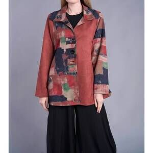 NEW SHANA APPAREL suede mix media jacket in rust